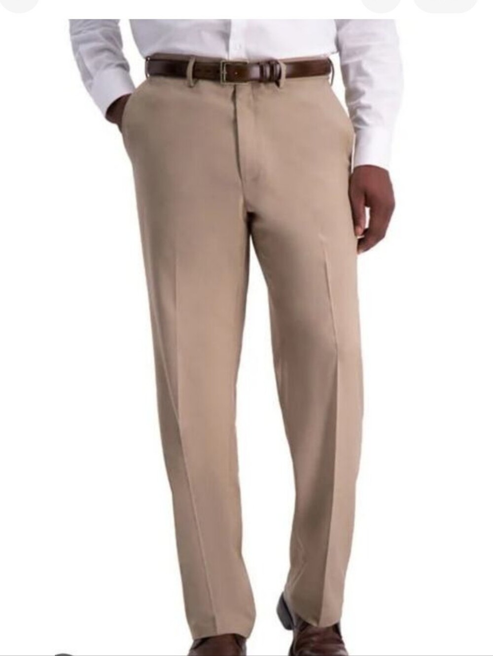 Haggar Men's 60 x 30 Brown/ Beige Classic Fit Flat Front Slacks Dress Pants